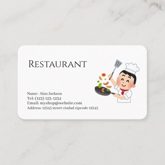 Restaurant Visitenkarte (Vorderseite)