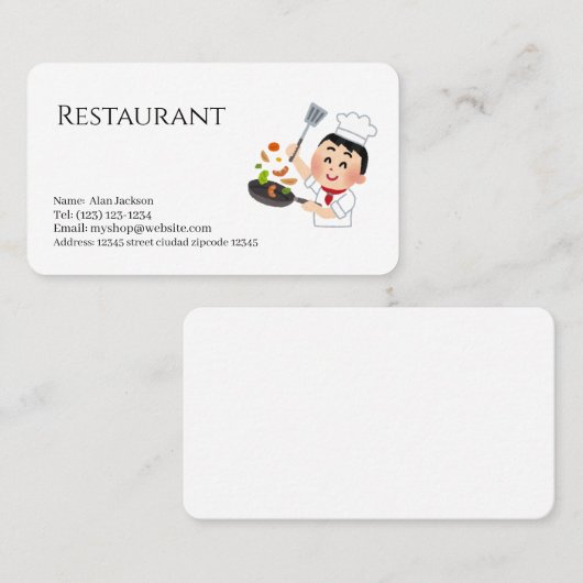 Restaurant Visitenkarte (Vorne/Hinten)