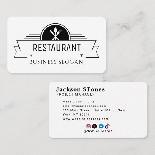 RESTAURANT VISITENKARTE (Vorne/Hinten)