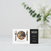 Restaurant-Visitenkarte und QR-Code für Online-Bes Visitenkarte (Stehend Vorderseite)