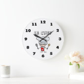 Restaurant-Wanduhr mit Koch Koch Cartoon Große Wanduhr (Zuhause)