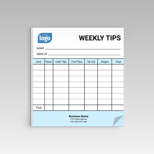 Restaurant Weekly Mini Tips Tracker Notepad Notizblock