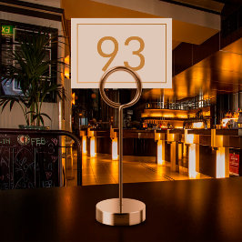 Restaurant Weißes Imitat Minimalistischer Text Tischnummer