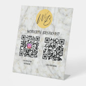 Restaurant "White Gold" Instagram Qr Code Sockelschild (Vorderseite)