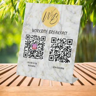 Restaurant "White Gold" Instagram Qr Code Sockelschild