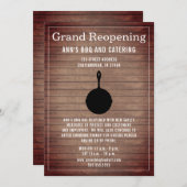 Restaurant Wiedereröffnung rustikales Holzskillet Einladung (Vorne/Hinten)