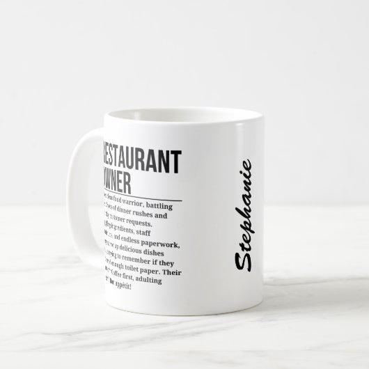 Restaurantbesitzer Kaffeetasse (Vorderseite Links)
