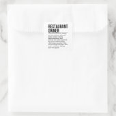Restaurantbesitzer Quadratischer Aufkleber (Tasche)