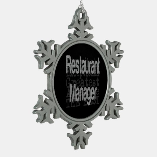 Restaurantführer Schneeflocken Zinn-Ornament (Links)