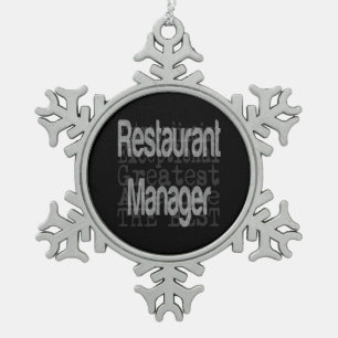 Restaurantführer Schneeflocken Zinn-Ornament