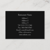 Restaurantgewerbe-Karte Visitenkarte (Rückseite)