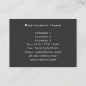 Restaurantgewerbe-Karte Visitenkarte (Rückseite)