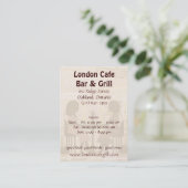 Restaurantgewerbe-Karten Visitenkarte (Stehend Vorderseite)
