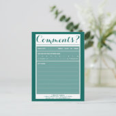 Restaurantkommentarkarte mit Logo Postkarte (Stehend Vorderseite)