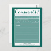 Restaurantkommentarkarte mit Logo Postkarte (Vorne/Hinten)