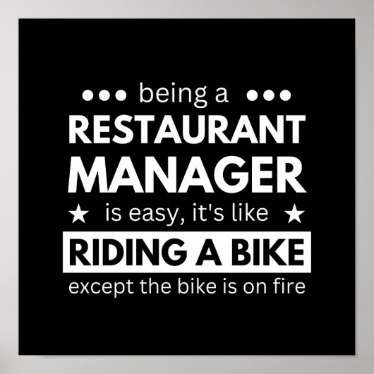 Restaurantleiter zu sein, ist einfach, lustig poster (Vorne)