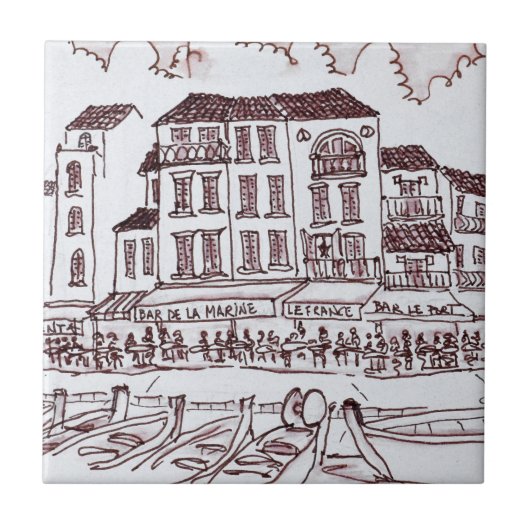 Restaurants| Cassis, Frankreich Fliese (Vorderseite)