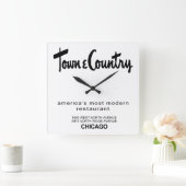 Restaurants, Chicago, IL Quadratische Wanduhr (Zuhause)