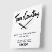 Restaurants, Chicago, IL Quadratische Wanduhr (Winkel)