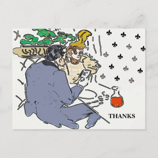 Restaurantszene Handy, Postkarte (Vorderseite)