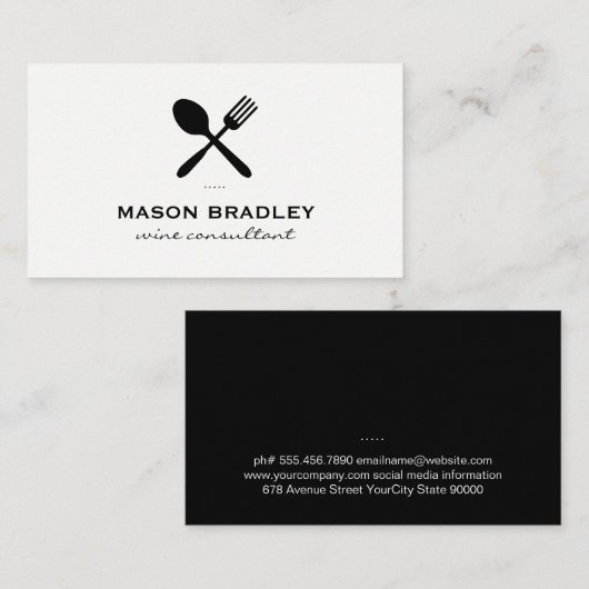 Restaurantuer Visitenkarte (Vorne/Hinten)