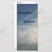 Restaurantzubehör, Frühstücksspezialitäten, Regenb Menükarte (Vorne/Hinten)