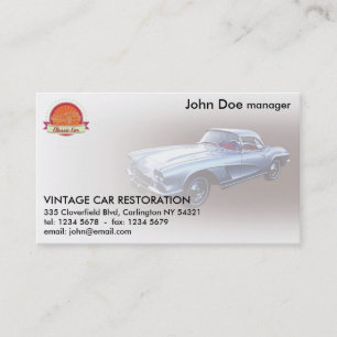 Restauration des Oldtimers Chevy Corvette von 1962 Visitenkarte