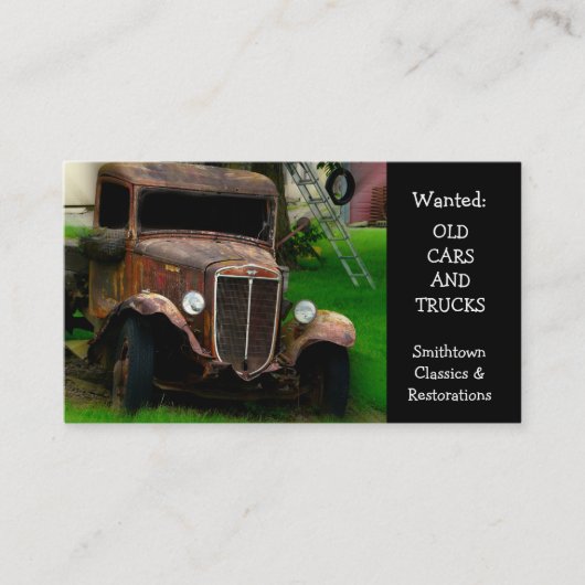 Restauration von Vintage-Oldtimern Visitenkarte (Vorderseite)