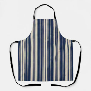 Restaurations Elfenbein Navy Blau Vintage Webemust Schürze