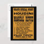 Restauriert 1914 Harry Houdini gelbe Plakatwand Postkarte (Vorne/Hinten)