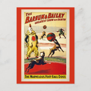 Restauriert, Barnum und Bailey, Hunde, Fußball Postkarte