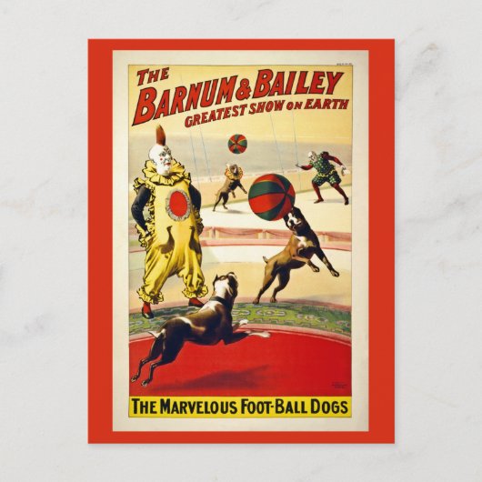 Restauriert, Barnum und Bailey, Hunde, Fußball Postkarte (Vorderseite)