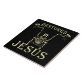 Restauriert durch JESUS Christlich Mens Motorrad-E Fliese (Seite)