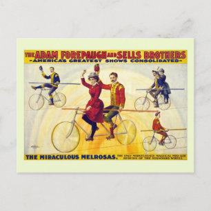 Restaurierte Fahrradakrobaten Forepaugh Sells Postkarte