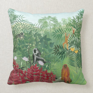 Restaurierte Farbe Henri Rousseau Monte Dschungel Kissen