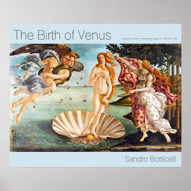 Restaurierte und farbige Botticelli Geburt der Ven Poster (Vorne)