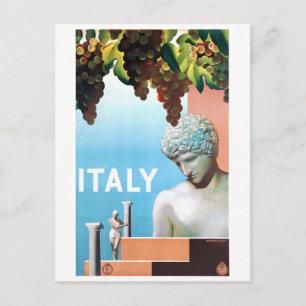 Restauriertes italienisches Vintage-Reiseposter Postkarte