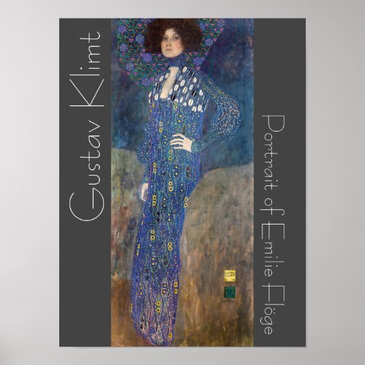 Restauriertes Klimt Portrait von Emilie Flöge Male Poster (Vorne)
