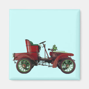 RESTAURIERUNG VINTAGE-AUTOS - AUTOMOBIL, blau rot Magnet
