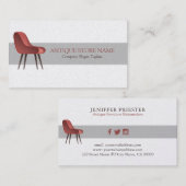 Restaurierung von Möbeln für antike Sessel Visitenkarte (Vorne/Hinten)