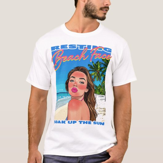 Resten Beach Face Poster Girl T-Shirt (Vorderseite)