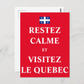Restez calme et visitez le Québec Postkarte (Vorne/Hinten)