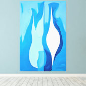 Restful Cobalt Echo Abstrakt Leinwanddruck (Insitu (Holzboden))