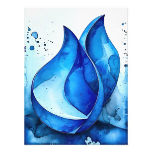 Restful Indigo Curves Fotodruck