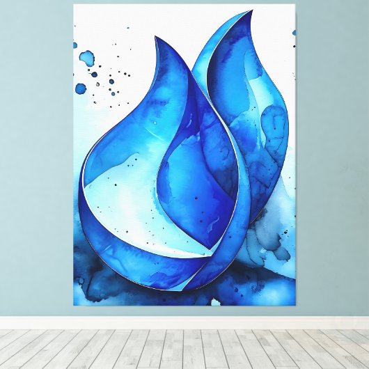 Restful Indigo Curves Leinwanddruck (Insitu (Holzboden))