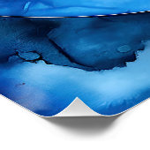 Restful Indigo Curves Poster (Ecke)