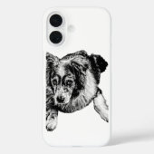 Resting Australian Shepherd Dog iPhone Case (Rückseite)