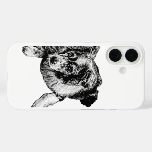 Resting Australian Shepherd Dog iPhone Case (Rückseite (Horizontal))