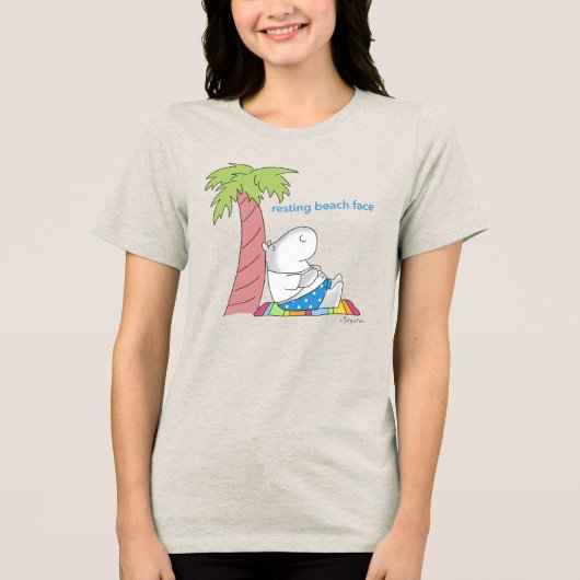 RESTING BEACH FACE Bauch-Taste Hippo Boynton Tri-Blend Shirt (Vorderseite)