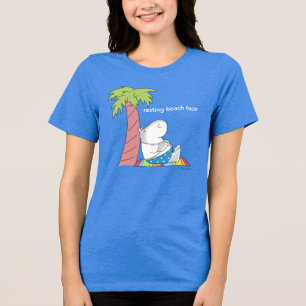 RESTING BEACH FACE Bauch-Taste Hippo Boynton Tri-Blend Shirt